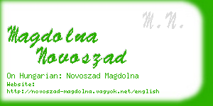 magdolna novoszad business card